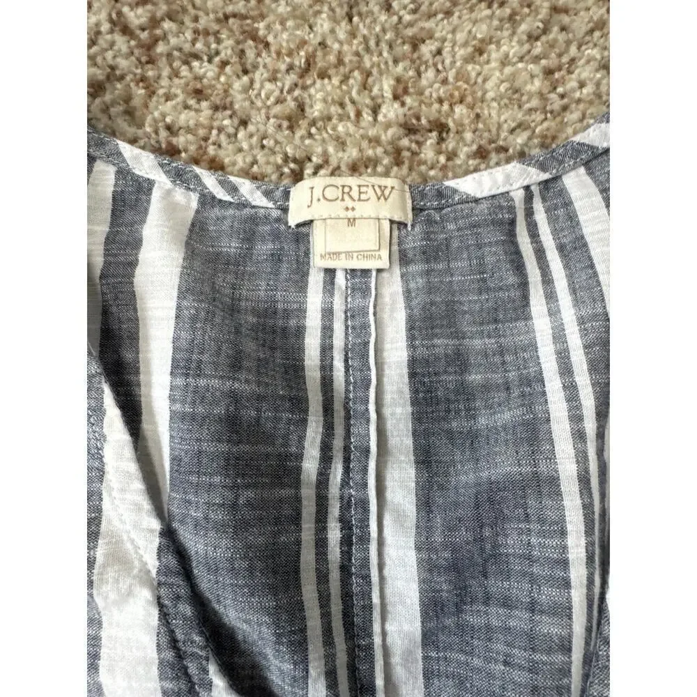 J. CREW size Medium women's dress. Lightweight, 100% Cotton, Blue & White